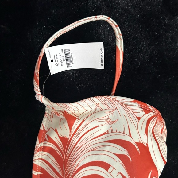 Old Navy Red Rust Tropical Bikini Set w/ Skirt Womens L NWT Pineapple Print Swim - Picture 6 of 11